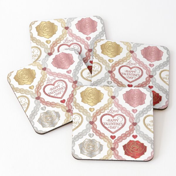 Item preview, Luxe Rose Gold and Silver Valentine Floral Pattern designed and sold by DGtaLrtcom.