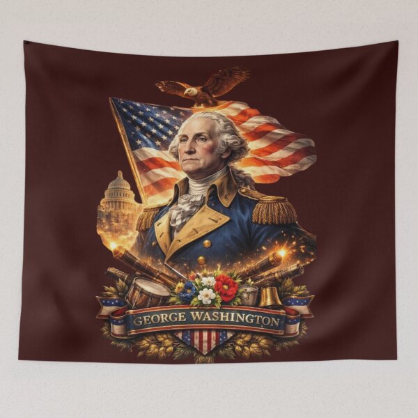 Aperçu de l'œuvre Portrait patriotique de George Washington créée et vendue par Create Nest.