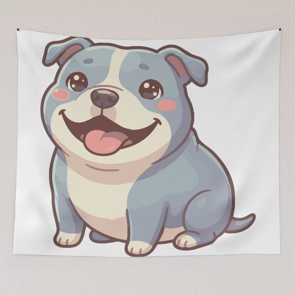 Item preview, Official Velvet Hippo Cute Gray Pitbull Art designed and sold by Petzzz.