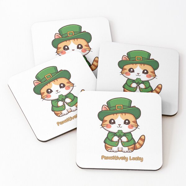 Item preview, Pawsitively Lucky – Cute Leprechaun Cat St. Patrick’s Day Design designed and sold by AnburDesigns.