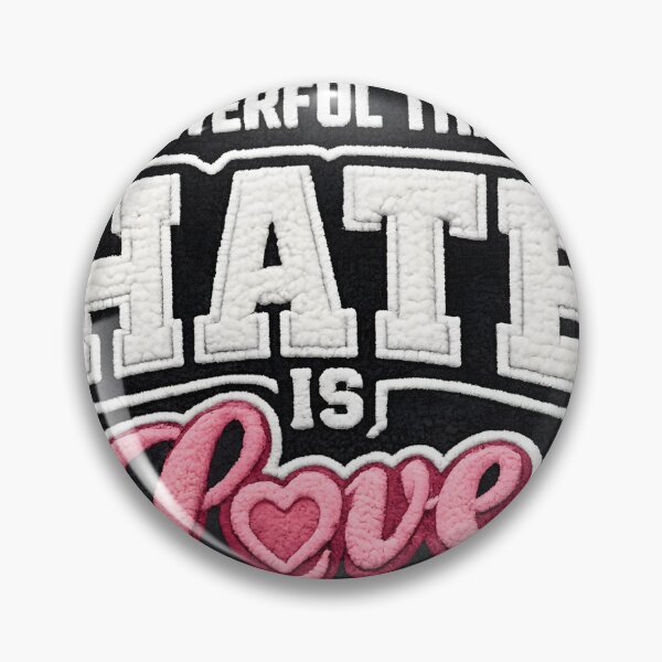 Item preview, Love Over Hate Embroidery Style Valentine Quote Design designed and sold by Design-KS.