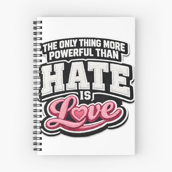 Item preview, Love Over Hate Embroidery Style Valentine Quote Design designed and sold by Design-KS.