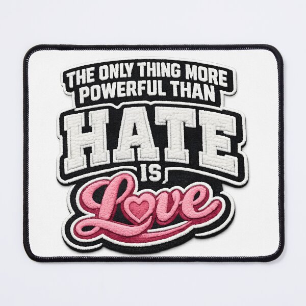 Item preview, Love Over Hate Embroidery Style Valentine Quote Design designed and sold by Design-KS.