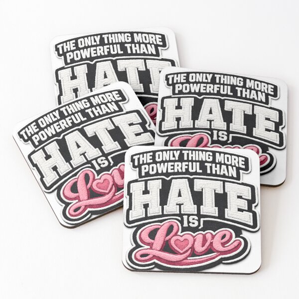 Item preview, Love Over Hate Embroidery Style Valentine Quote Design designed and sold by Design-KS.