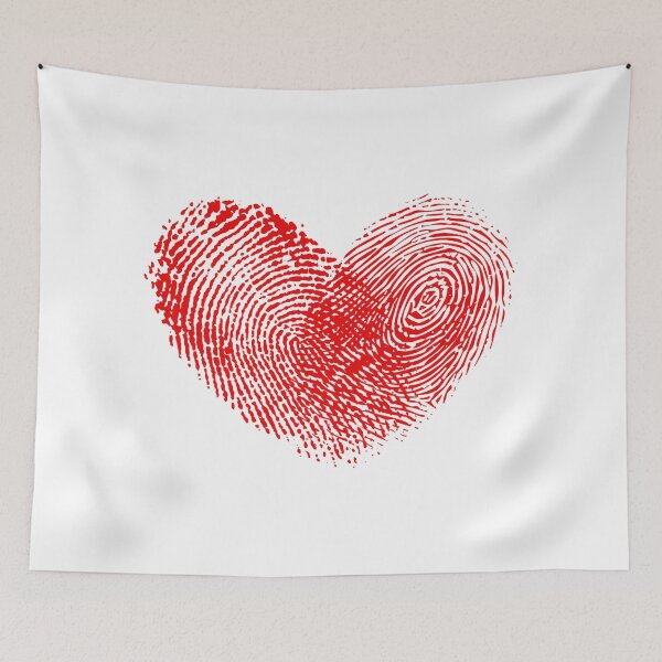 Item preview, Fingerprint Heart Saint Valentine's Day - Unique Red Love Print Art Print designed and sold by DesignArtist.ia.