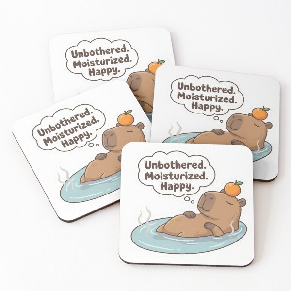 Item preview, Unbothered, Moisturized, Happy – Cute Relaxing Bear Sticker designed and sold by Newluck01.