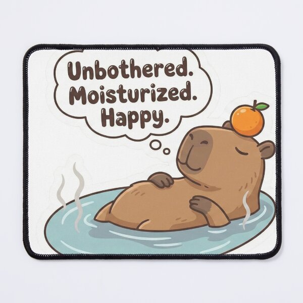 Item preview, Unbothered, Moisturized, Happy – Cute Relaxing Bear Sticker designed and sold by Newluck01.
