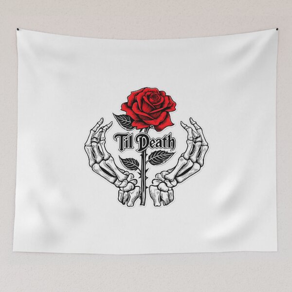 Item preview, skeleton Valentine day - red rose - till death designed and sold by PTB Art Design.