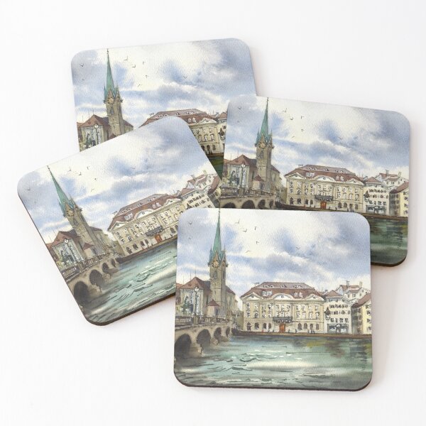 Item preview, Zurich cityscape with bridge. Switzerland designed and sold by Colibri77.