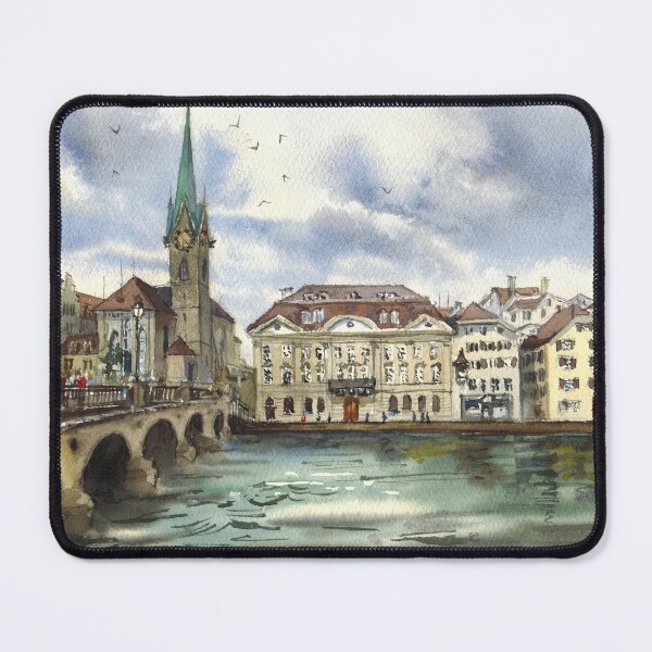 Item preview, Zurich cityscape with bridge. Switzerland designed and sold by Colibri77.
