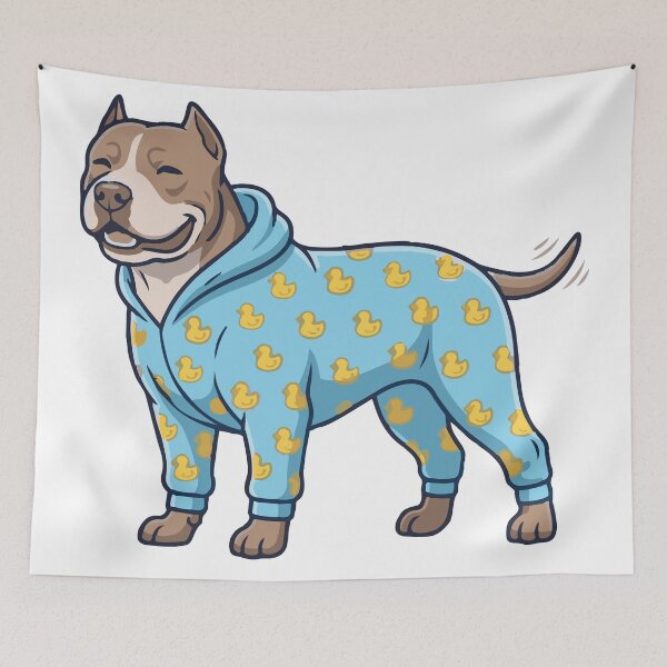 Item preview, Pitbull In Duck Pajamas Funny Dog Onesie designed and sold by Petzzz.