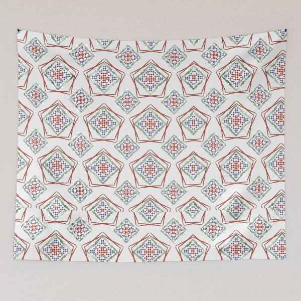 Item preview, Red Green Folk Geometric Seamless Pattern designed and sold by Teenidesign .