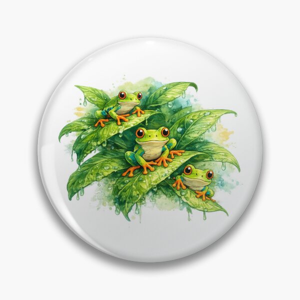 Item preview, Tree frogs on tropical leaves designed and sold by FroggyOnly.