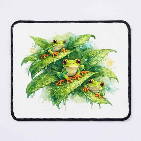 Item preview, Tree frogs on tropical leaves designed and sold by FroggyOnly.