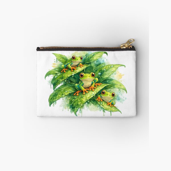 Item preview, Tree frogs on tropical leaves designed and sold by FroggyOnly.