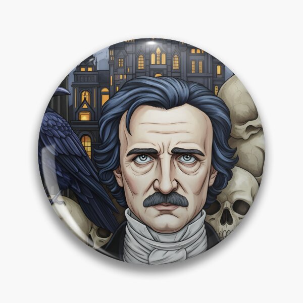Item preview, Edgar Allan Poe Gothic Raven Portrait With Skulls designed and sold by Shoot-The-Moon.