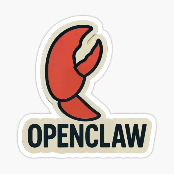 OpenClaw inspired Clawdbot Open Source Artificial Intelligence Art Design Sticker