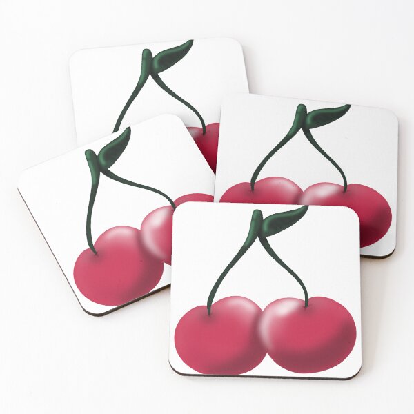 Item preview, Vibrant Glossy Red Cherries – Cute Y2K Aesthetic Digital Art designed and sold by BowditchDesigns.