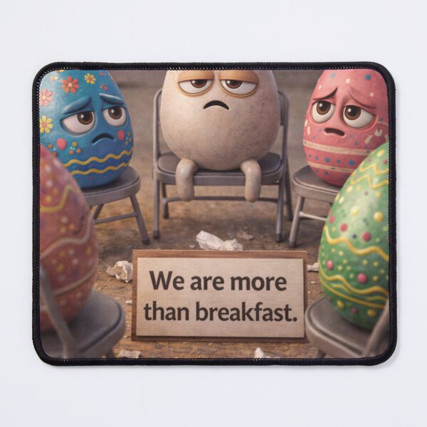 Item preview, More Than Breakfast – Funny Anthropomorphic Egg 3D Art designed and sold by ComedyInkFactor.