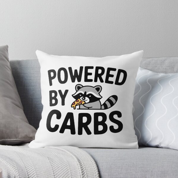 Item preview, Powered By Carbs! Cute Raccoon Pun designed and sold by PMCreative.