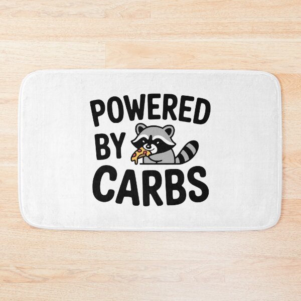 Item preview, Powered By Carbs! Cute Raccoon Pun designed and sold by PMCreative.