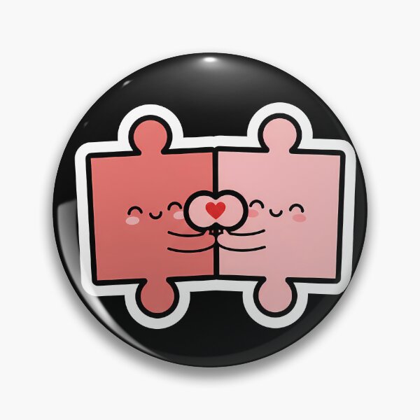 Item preview, Perfect Match - Cute Kawaii Puzzle Love Art designed and sold by ImpactVibe.