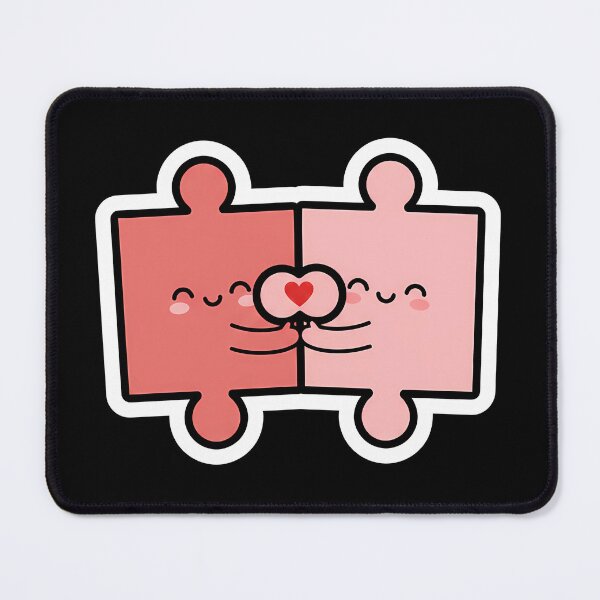 Item preview, Perfect Match - Cute Kawaii Puzzle Love Art designed and sold by ImpactVibe.