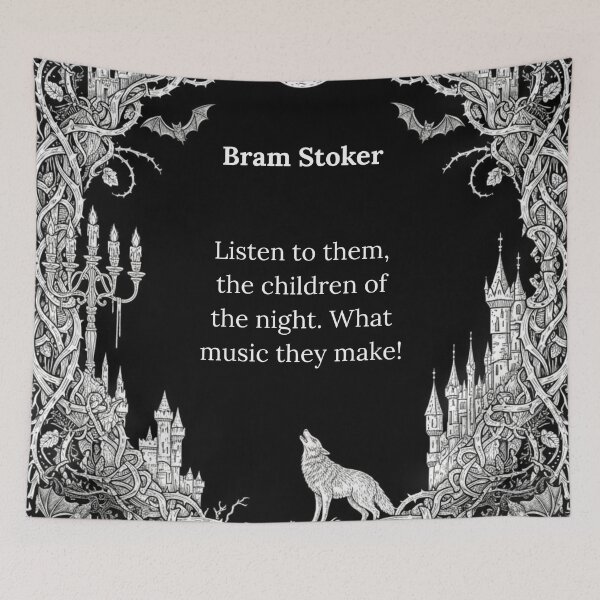 Item preview, Gothic Bram Stoker Quote With Moon And Wolf designed and sold by Shoot-The-Moon.