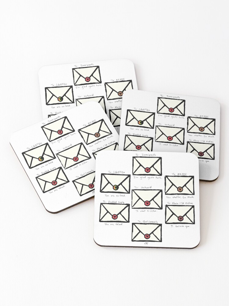 Thumbnail 1 of 5, Coasters (Set of 4), Love Notes designed and sold by CaileyB.