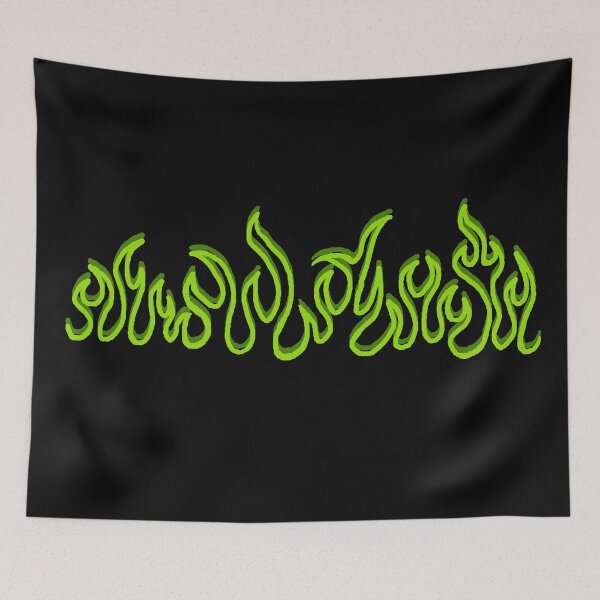 Item preview, Green Fire Flames Blaze Outline designed and sold by CDPrintsDesigns.