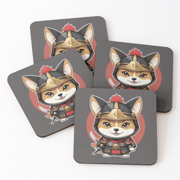 Item preview, Ronin Pup The Tiny Samurai designed and sold by Dreamy Armine Art.
