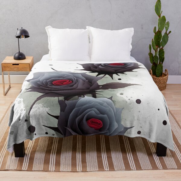 Item preview, Black Roses with Red Hearts Gothic Dark Floral Art designed and sold by Shoot-The-Moon.