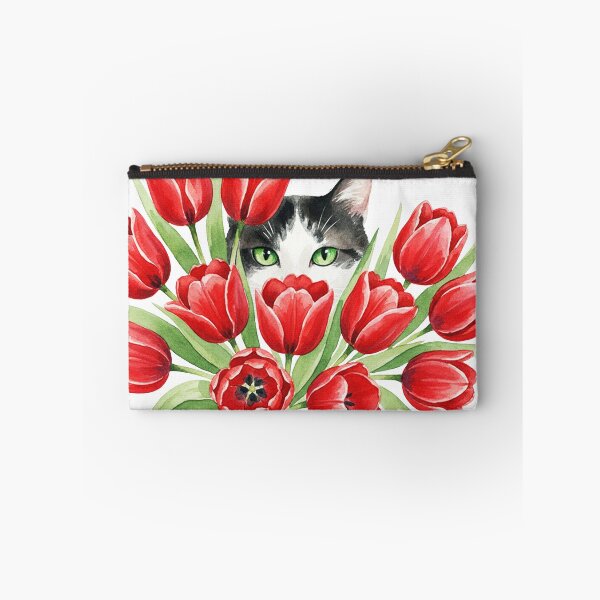 Item preview, Spring Cat in Tulips – Cute Floral Illustration designed and sold by Litely.