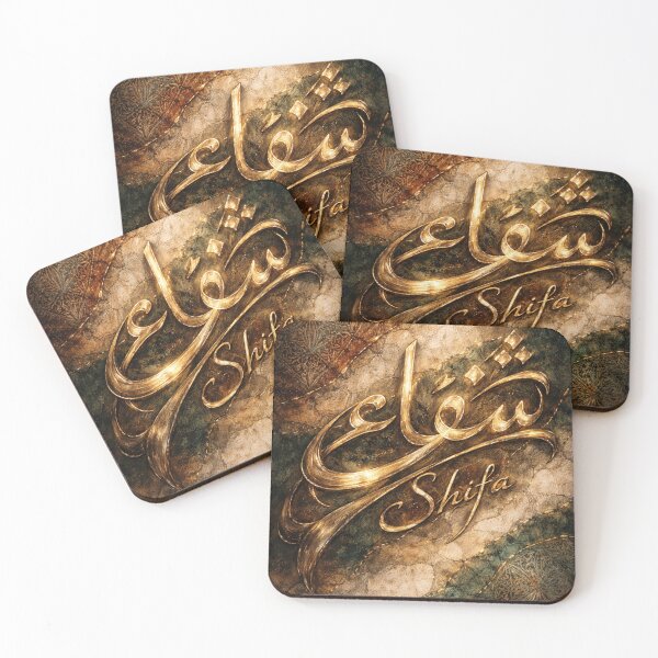 Item preview, Shifa Healing Gold Arabic Calligraphy - Luxury Boho Wellness & Modern Wall Art designed and sold by MonaRose_Art.