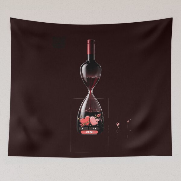 Item preview, Wine Hourglass - Time Flows Like Wine | Dark Surreal Art Design designed and sold by CzipipitoStudio.