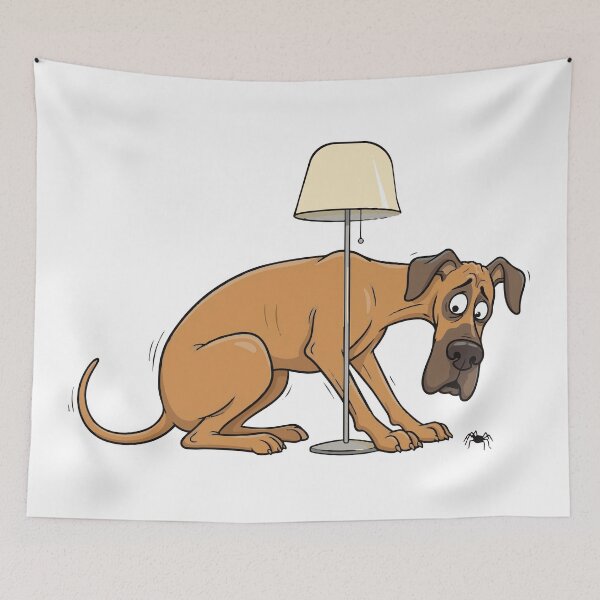 Item preview, Cowardly Giant Scared Great Dane Hiding designed and sold by Petzzz.