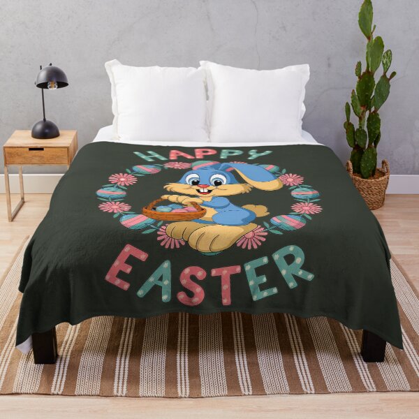 Item preview, Cheerful Bunny with Easter Eggs - Happy Easter designed and sold by Art-Arcade6.