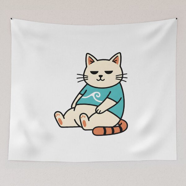 Item preview, Chill Cat Illustration Relaxed Cute Cartoon Cat Sitting designed and sold by TomxDesign.