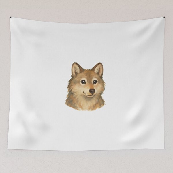 Item preview, gentle wolf – whimsical art designed and sold by GreenArtMA.