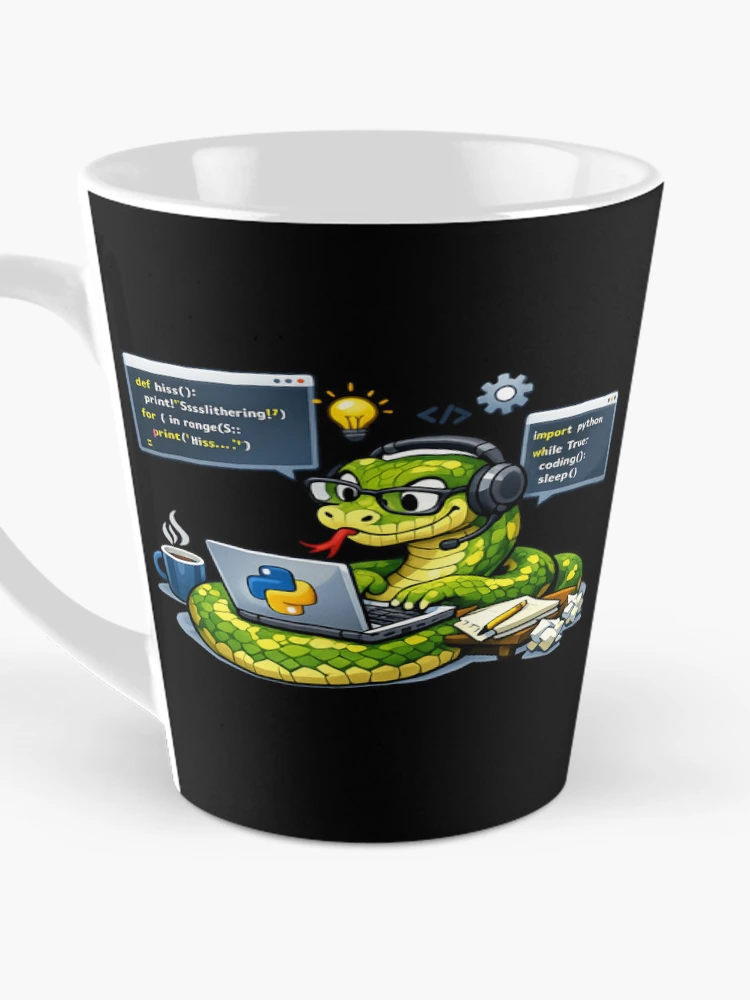 Aperçu 3 sur 4. Mug à café avec l'œuvre Codeur Python créée et vendue par optimusprime39.
