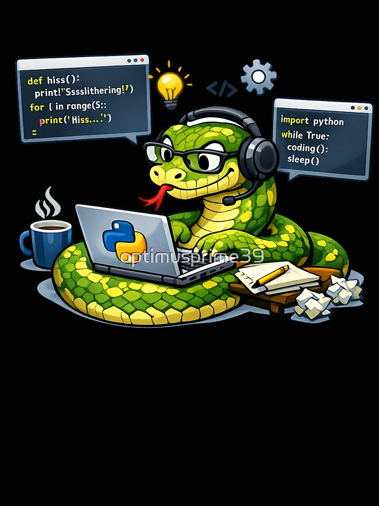 Thumbnail 4 of 4, Relaxed T-Shirt, Python Coder Python designed and sold by optimusprime39.