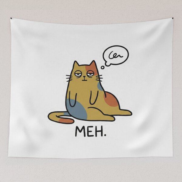 Item preview, Meh Cat – Funny Lazy Cartoon Cat designed and sold by TomxDesign.
