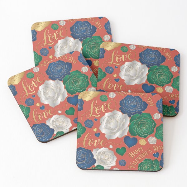 Item preview, Luxe Crimson and Gold Valentine Floral Mosaic designed and sold by DGtaLrtcom.