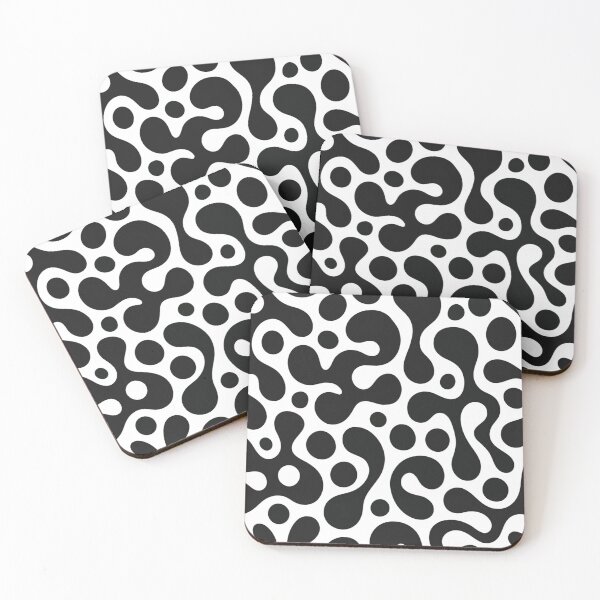 Item preview, Organic Black and White Blob Pattern designed and sold by MMPrintsDesign.