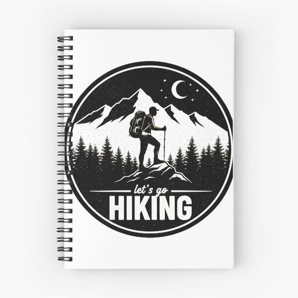 Item preview, Let's Go Hiking Vintage Outdoor Adventure Mountain Badge Graphic Design designed and sold by DrawHandArt.