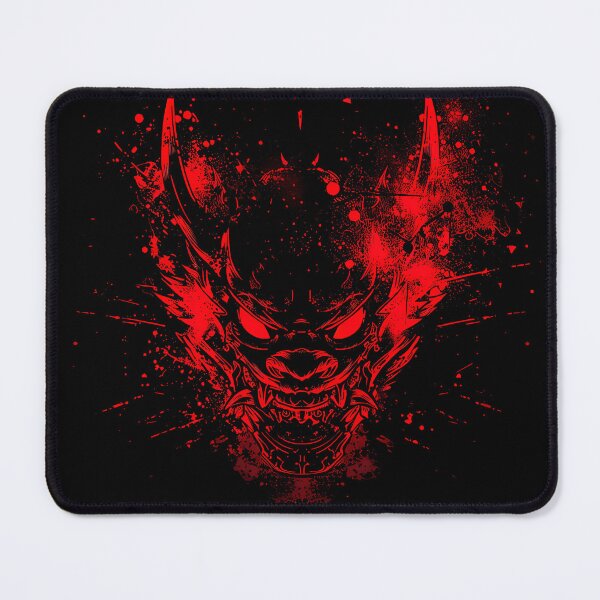 Item preview, Crimson Oni Mask Splatter – Neon Noir Demon Emblem designed and sold by NeonHorizon Studio.