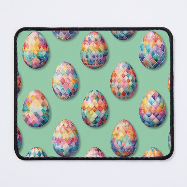 Item preview, Colorful Argyle Painted Easter Eggs on Green designed and sold by DuckyRubin.