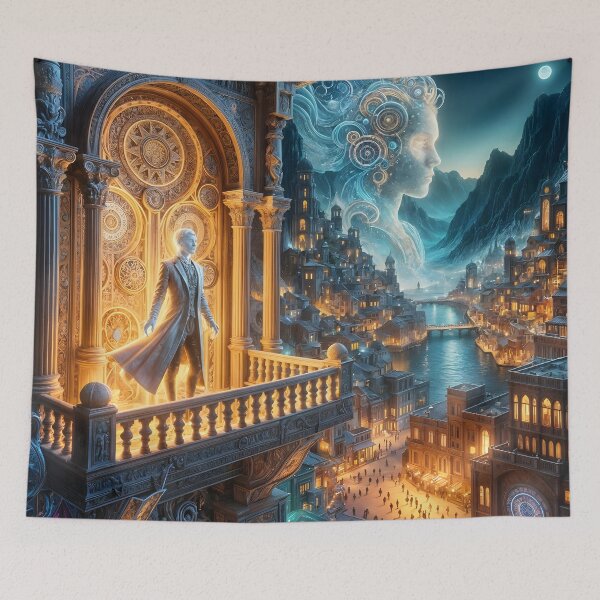 Item preview, The illusion of infinity in the reflections of neon nebula sleep designed and sold by KunstGeist.