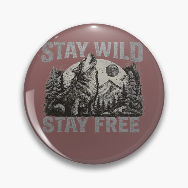 Artikelvorschau, Stay Wild Stay Free Wolf Mountain Vintage Nature Design. entworfen und verkauft von LunaPrintCo.