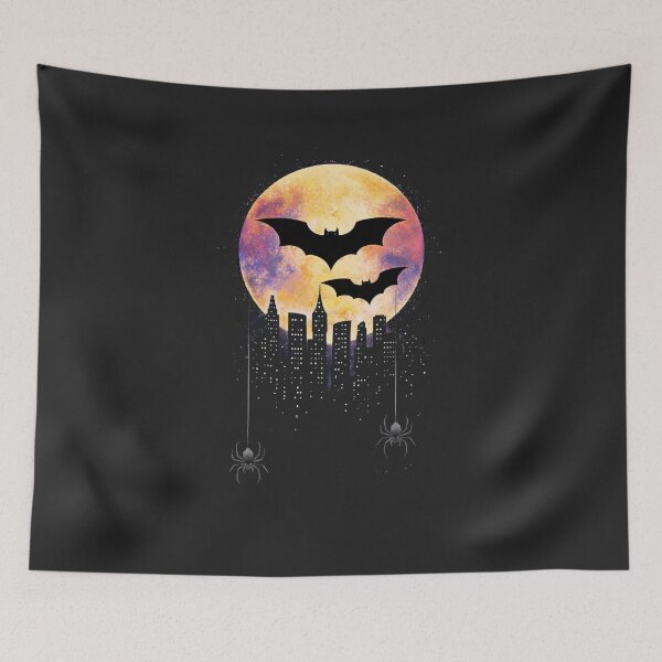 Item preview, Halloween Bat Moon City Skyline T-Shirt – Spooky Night Art Tee designed and sold by KDesignCrafts.